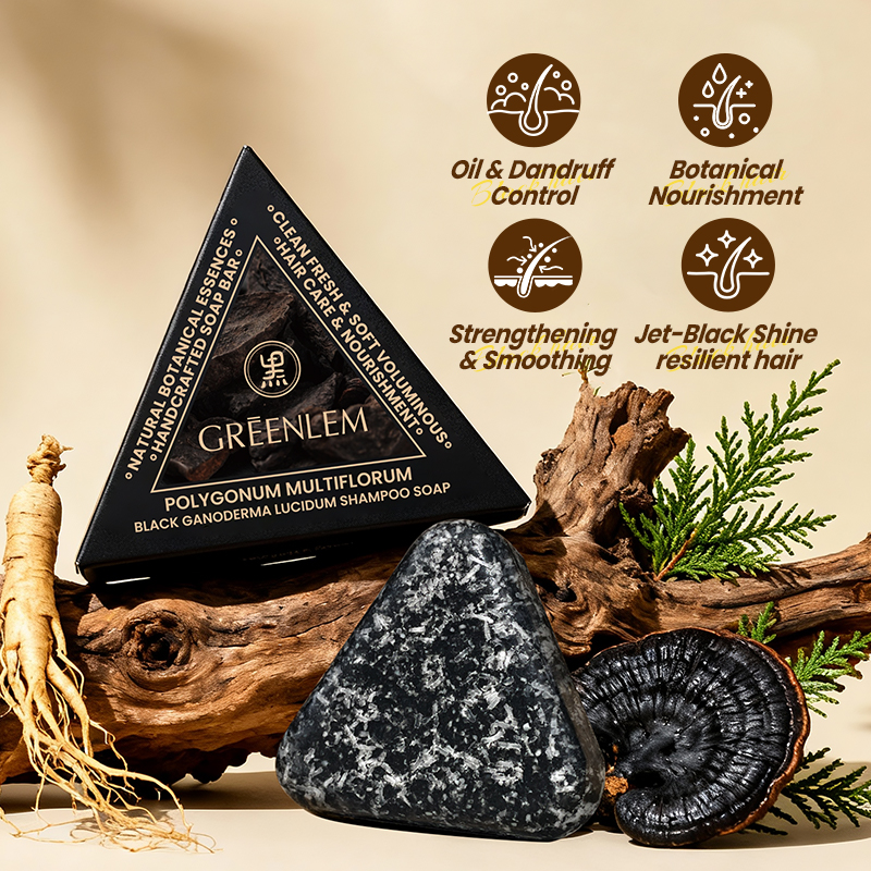 GreenLem Polygonum Multiflorum Shampoo Soap Usman Grass Hair Strengthening Anti-Hair Loss Genuine for Effective Hair Wash Oil(pic2)