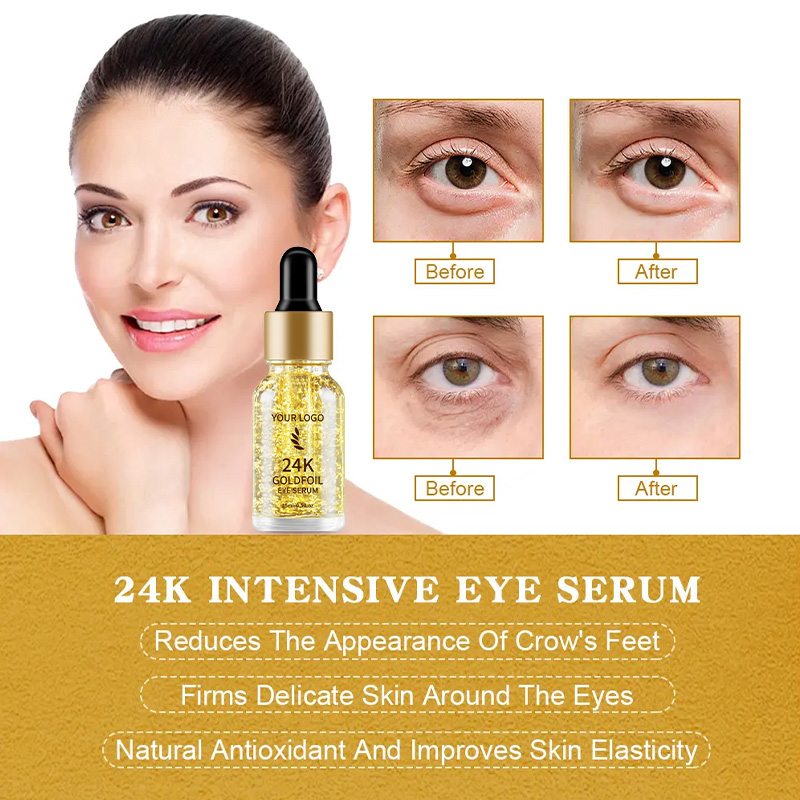 Collagen Eye Serum Skincare Anti Age Skin Products Remove Dark Circles High Quality Gold Foil Eye Serum Beauty Products(pic3)