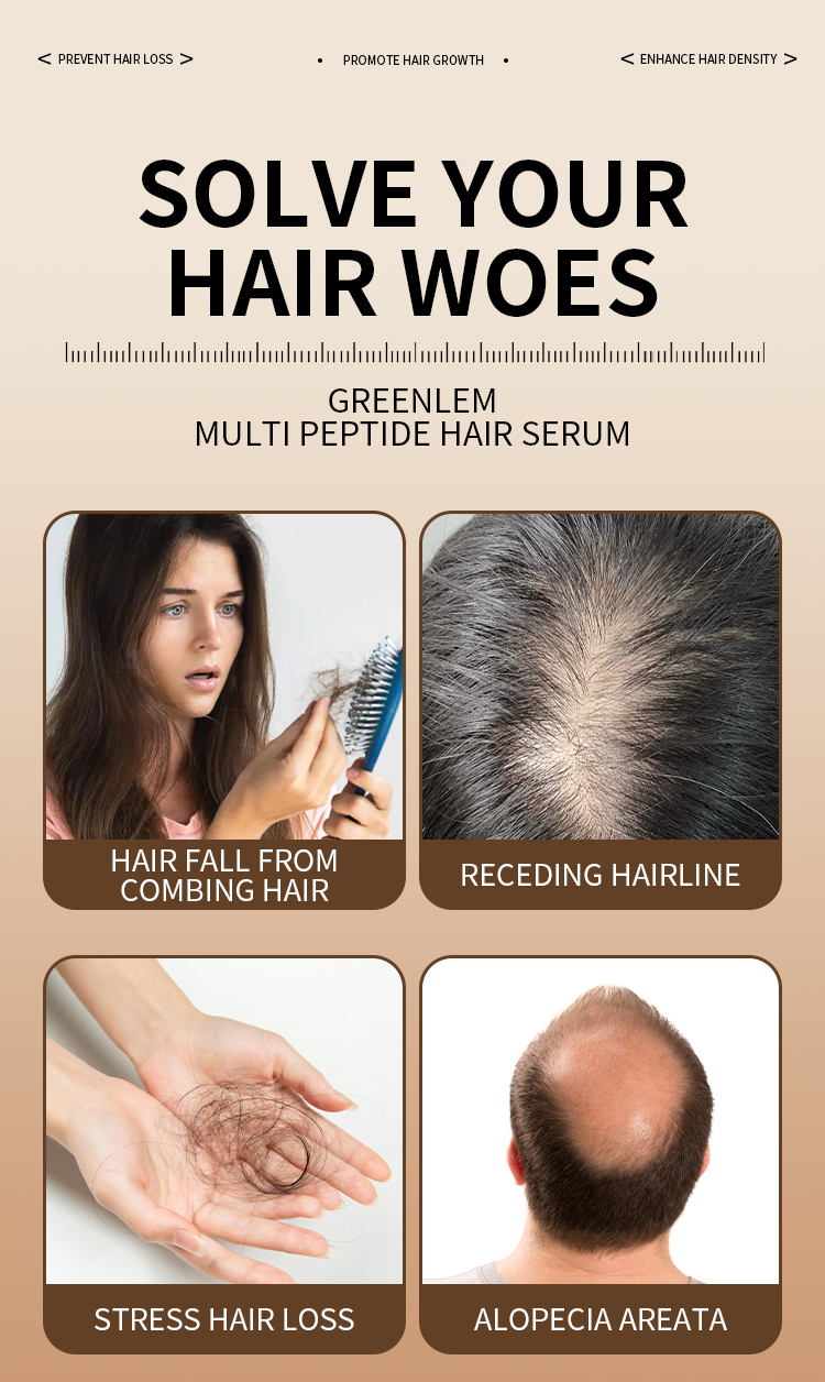 Organic Peptide Hair Serum 60ml Vegan Daily Use for Damaged Hair Growth Thickness Nature Fragrance with Argan Oil Anti Hair Loss(pic3)