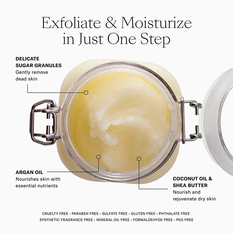 Moisturizing and Exfoliating Body, Face, Hand, Foot Scrub, Butter Lotion, Natural Exfoliating Argan Sugar Body Scrub(pic4)