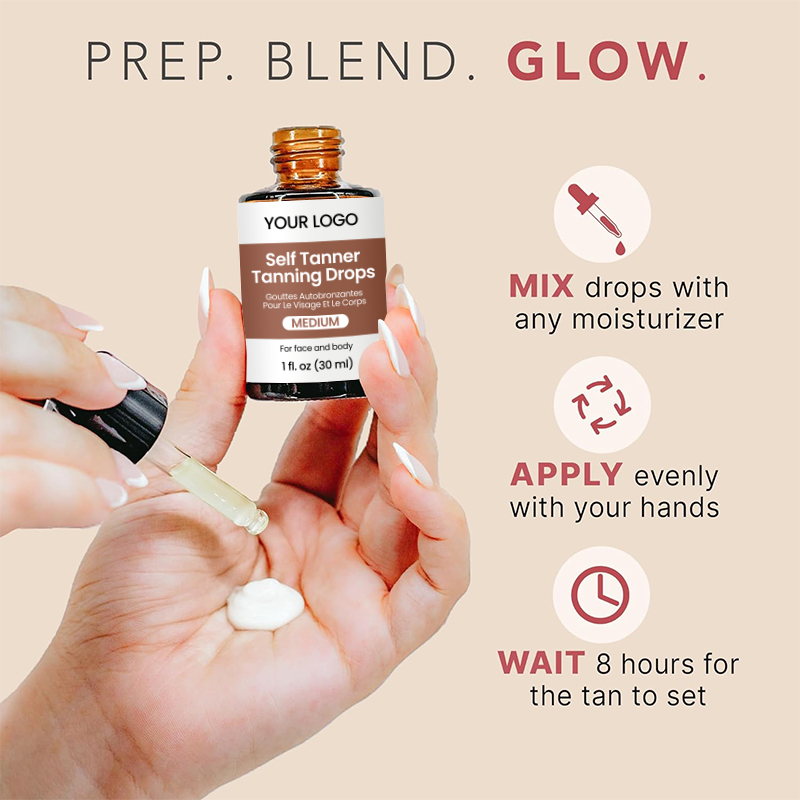 Medium Face Tanning Drops to Add to Lotion, Moisturizing Bronzing Drops for Face & Body, Self Tanning Drops Serum(pic4)