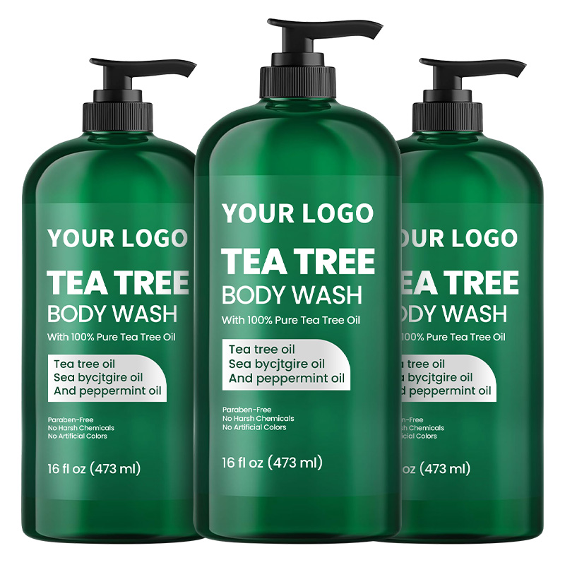 Tea Tree Body Wash With Peppermint and Sea Buckthorn Oil for Nail Conditions Body Odor and Itching(pic1)