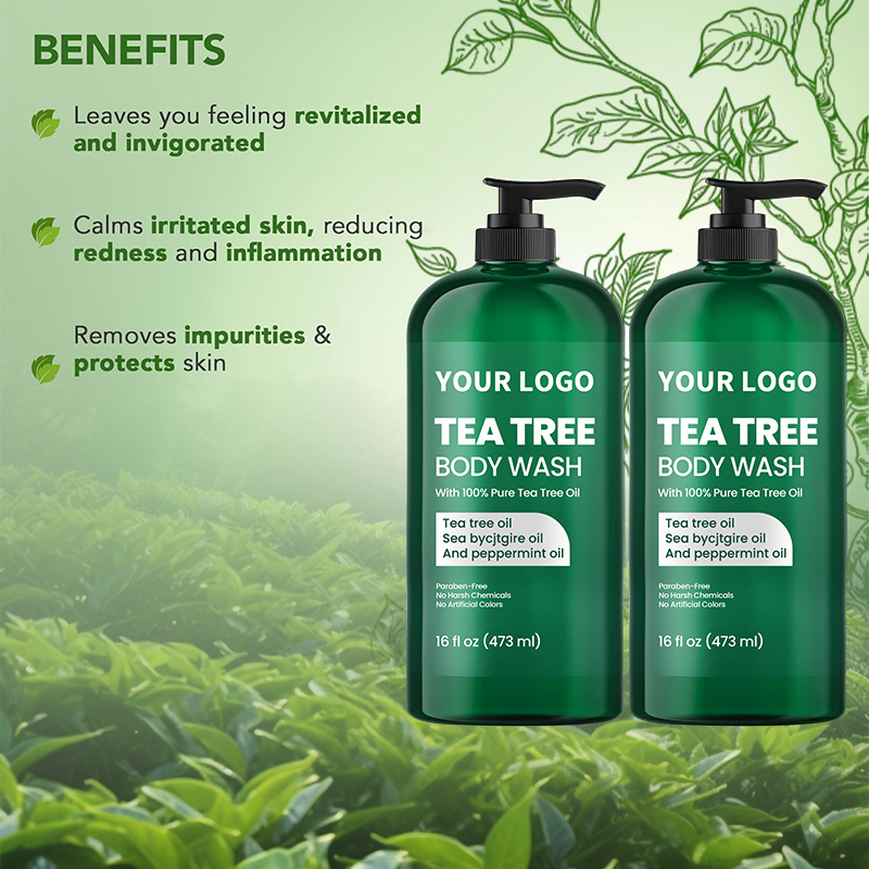 Tea Tree Body Wash With Peppermint and Sea Buckthorn Oil for Nail Conditions Body Odor and Itching(pic4)