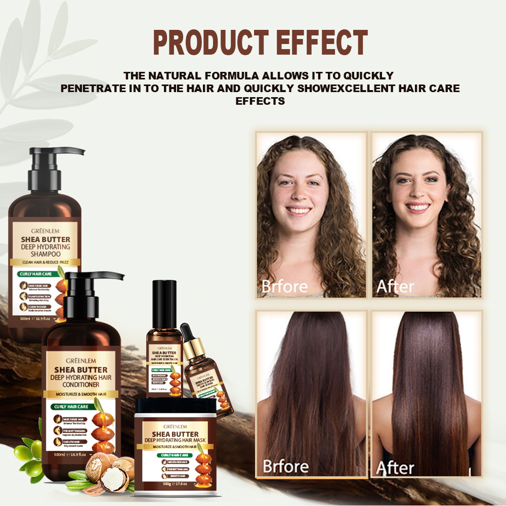 GreenLem Hair Care Product Set with Nourishing Feature Cream Form Straightener for Curly Hair(pic4)