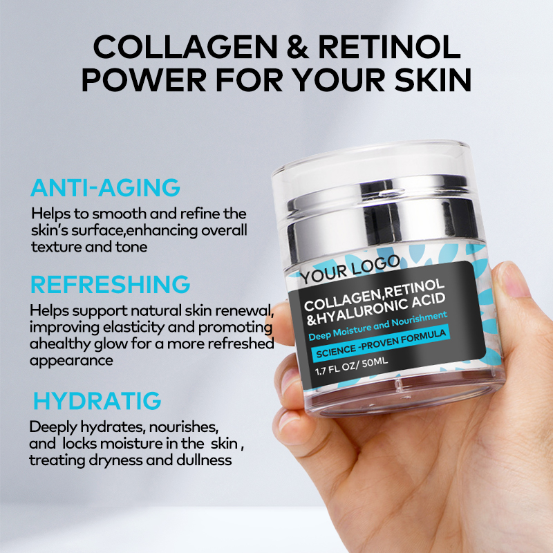 Customized Korean Beauty Retinol Hyaluronic Acid Collagen Firming Skin Cream to Prevent Fine Lines for Glowing Skin(pic4)