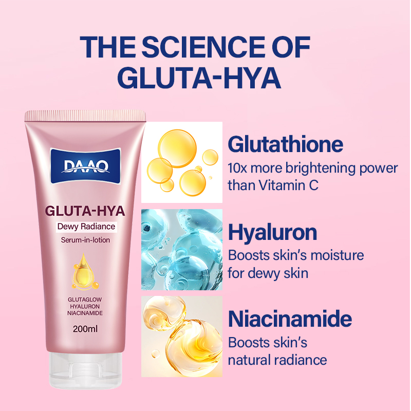 OEM Customizable Private Label All-Skin Types Moisturizing Body Lotion Gluta Hya Face Cream and Shea Body Scrub(pic4)