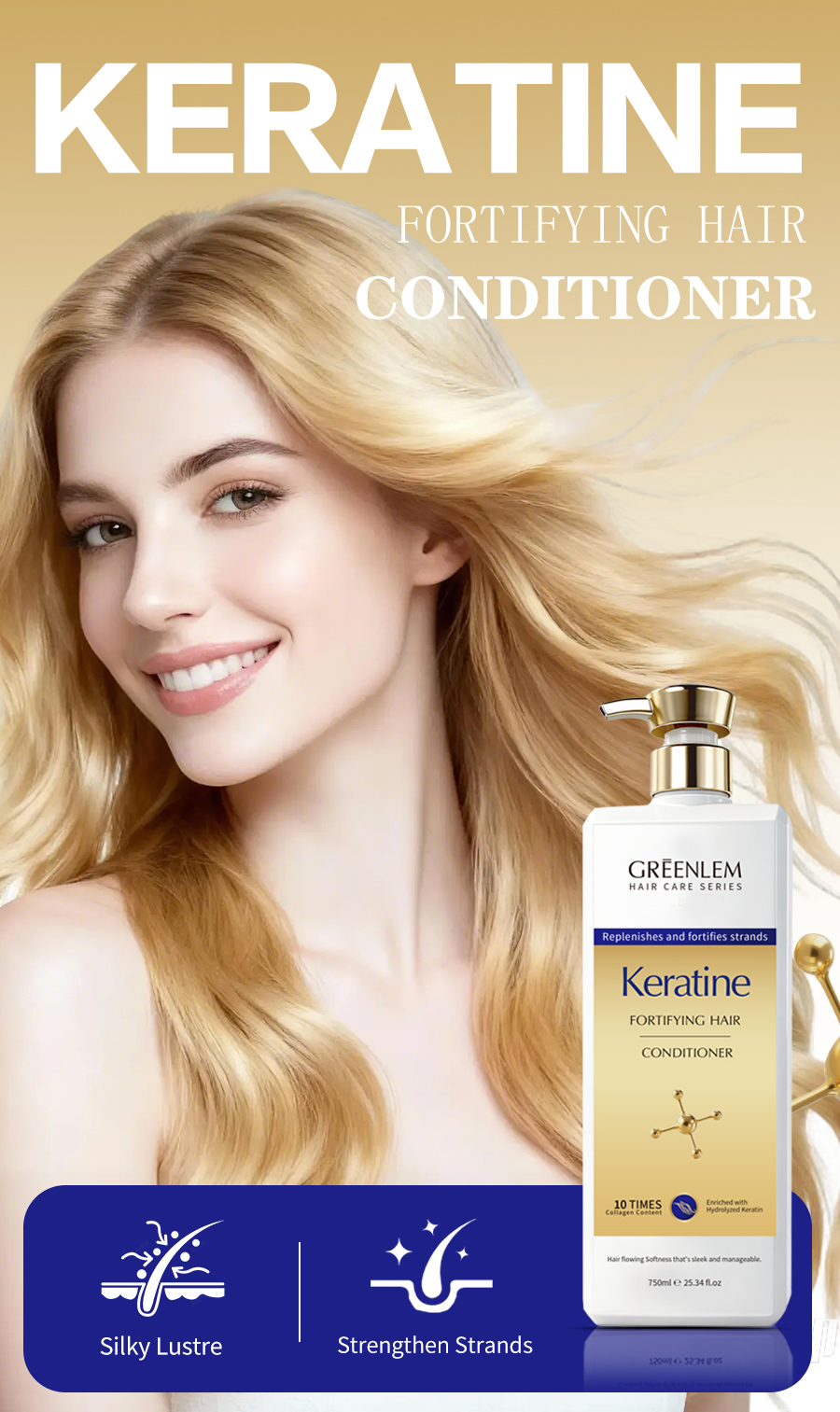 GreenLem Keratin Hair Straightener Cream Hair-Repairing Treatment for Damaged Curly Hair(pic1)