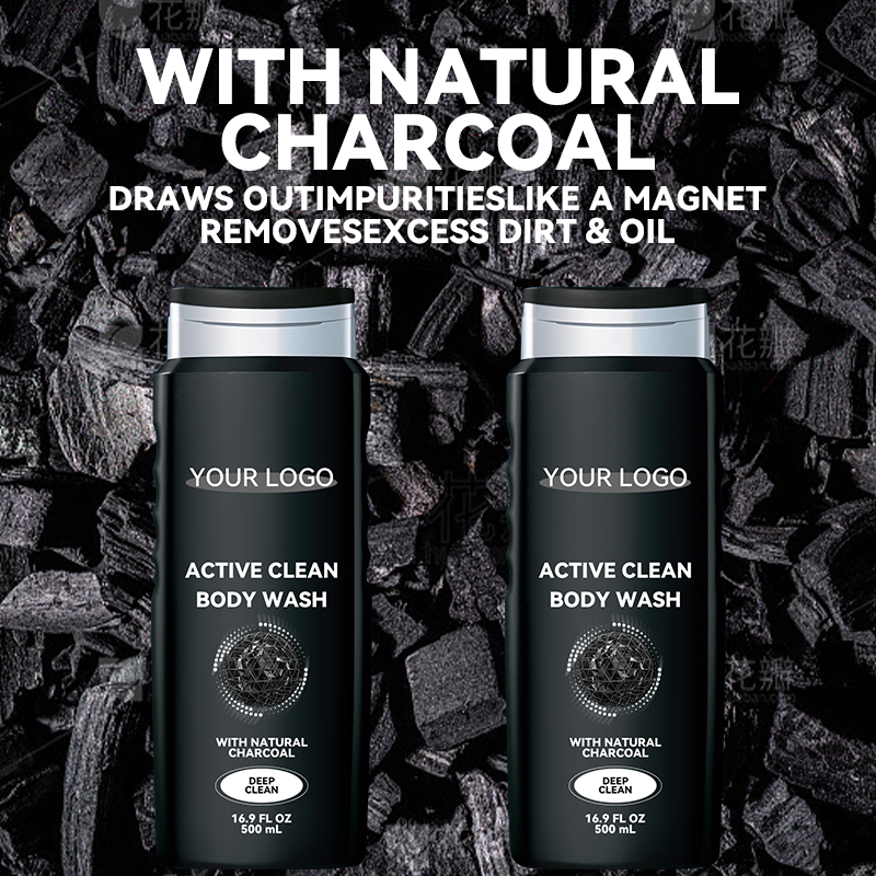 GreenLem Classic Mens Liquid Body Wash Soft Foam Clean Fragrance 500ml Natural Charcoal(pic9)