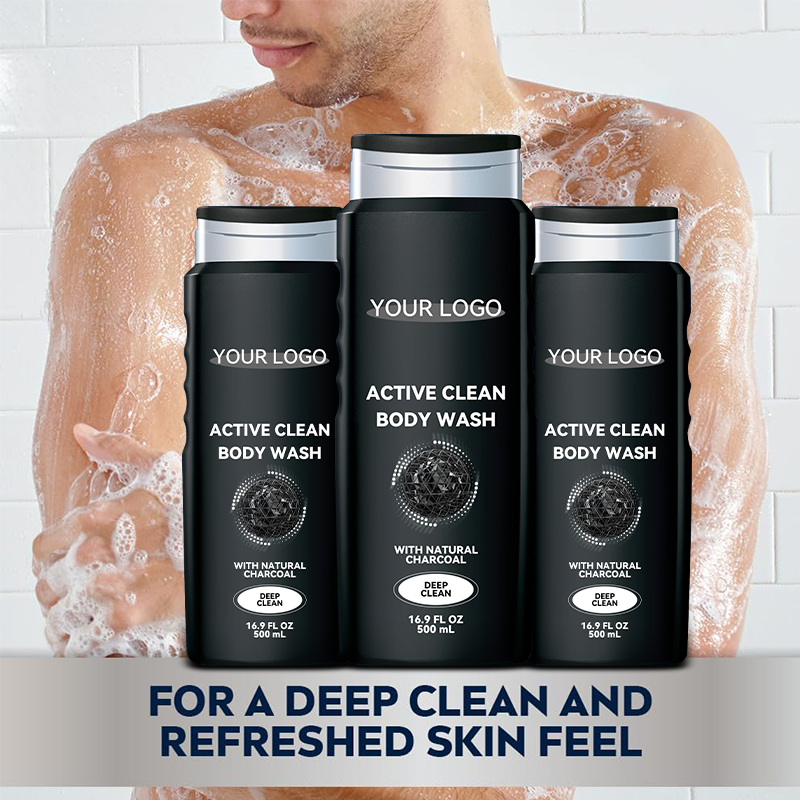 GreenLem Classic Mens Liquid Body Wash Soft Foam Clean Fragrance 500ml Natural Charcoal(pic10)