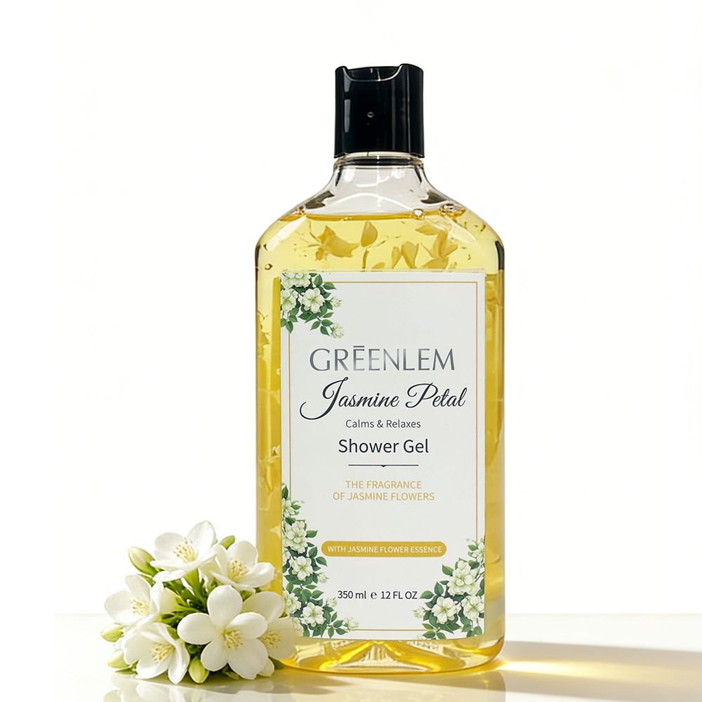 GreenLem Hot Selling Organic Jasmine Body Care Lightening Moisturizing Body Wash Flower Shower Gel(pic2)