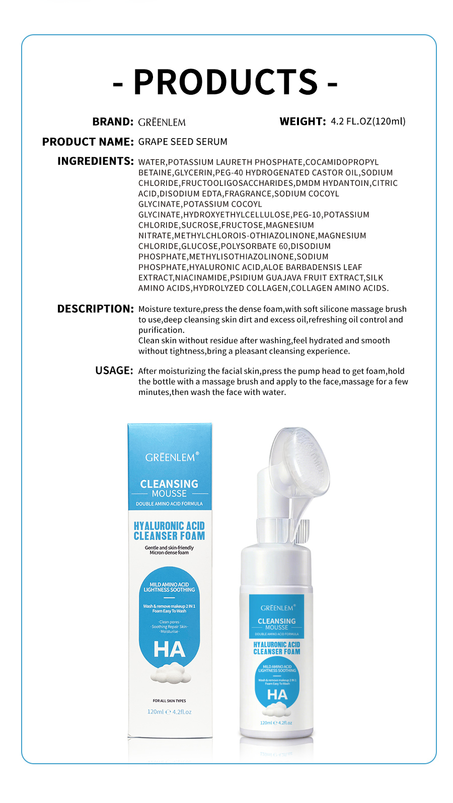 GreenLem HYALURONIC ACIDCLEANSER FOAM(pic5)