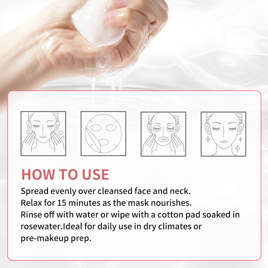 GreenLem Beauty Rose Facial Masque Peel Sheet Lightening Facial for Combination Skin Moisturizing Face(pic5)