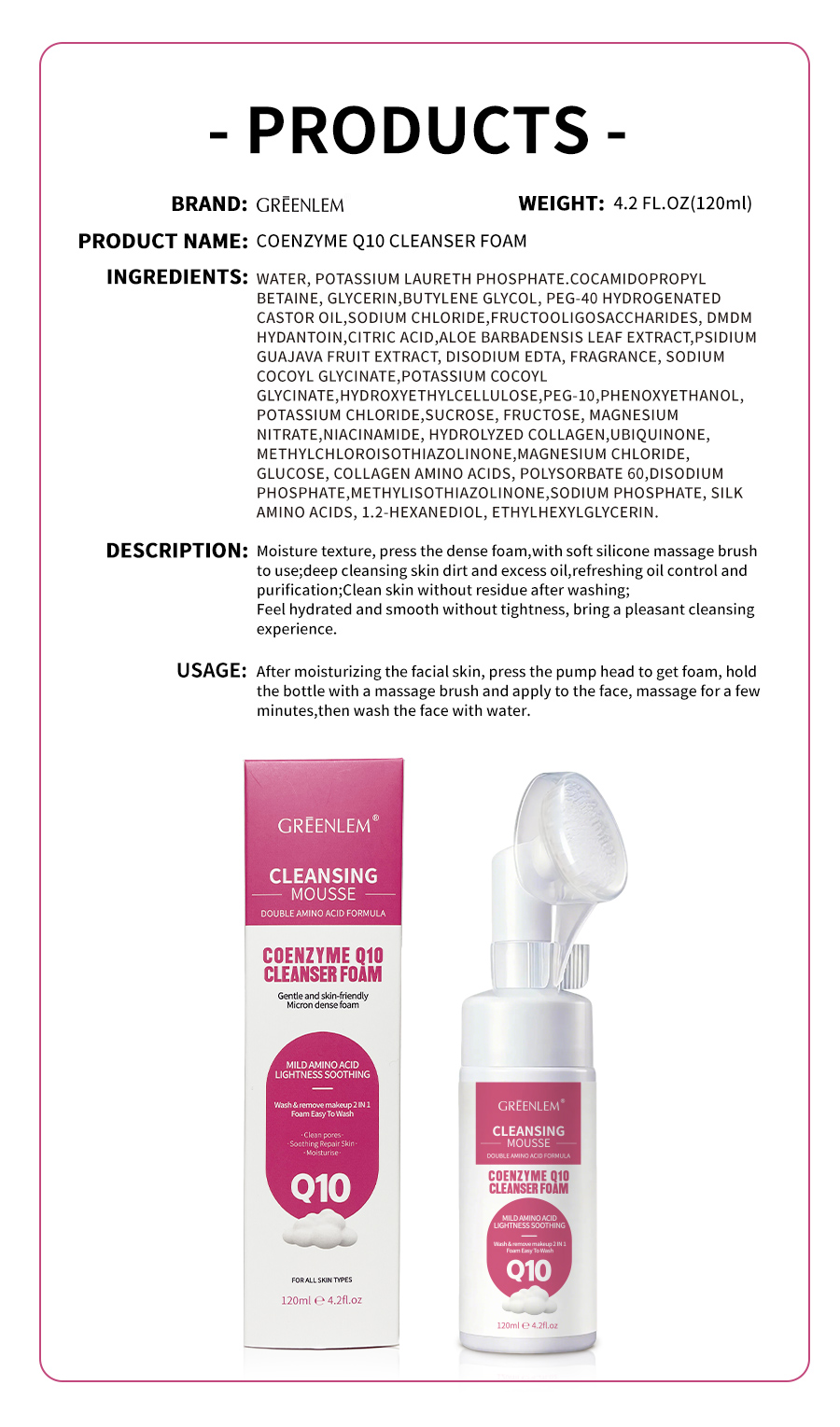 GreenLem COENZYME Q1O CLEANSER FOAM(pic5)