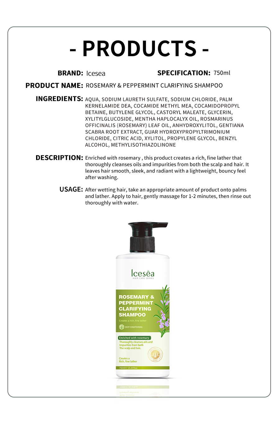 Icesea Rosemary Mint Shampoo - Dandruff Control and Oil Control(pic5)