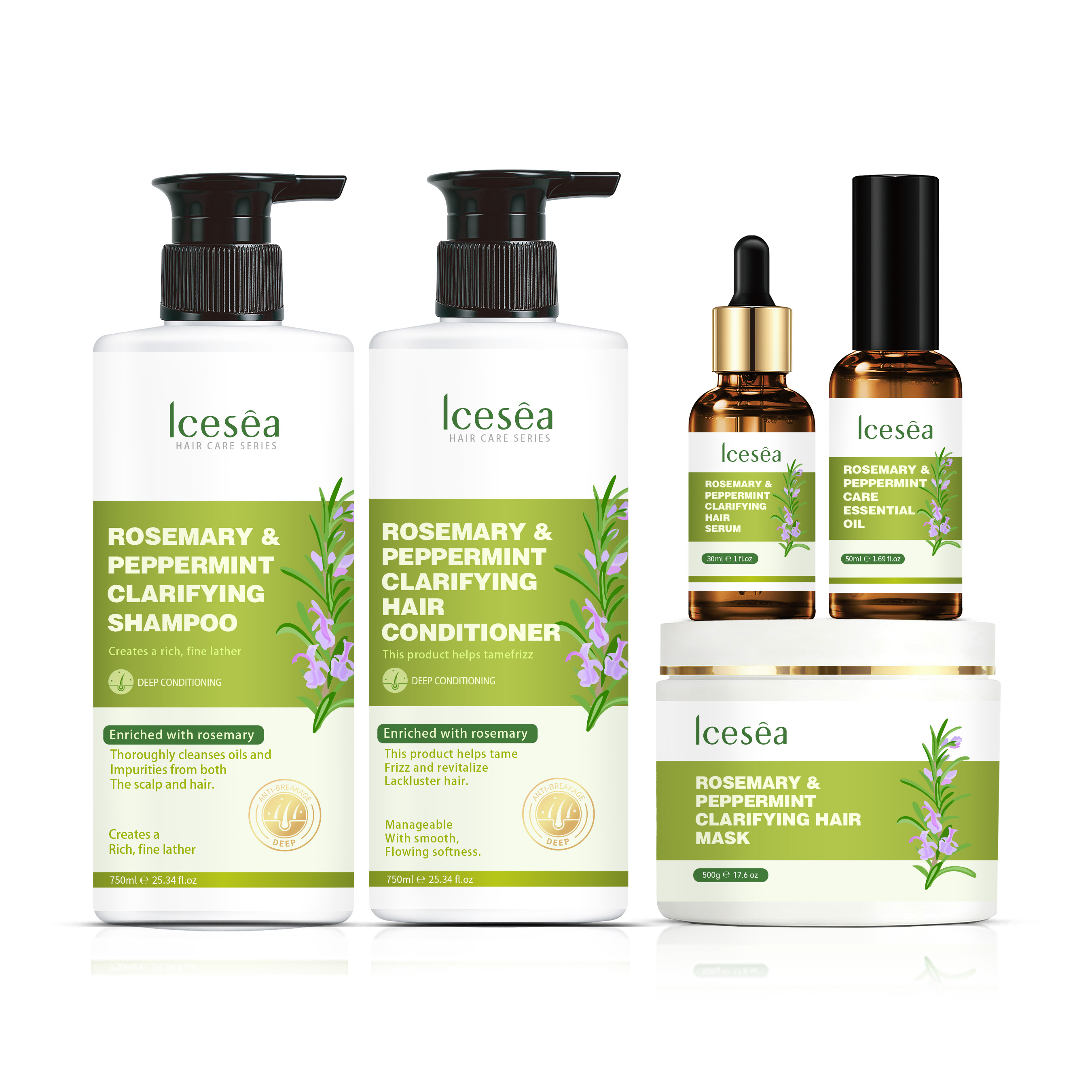 Icesea Rosemary Mint Hair Care Set Dandr