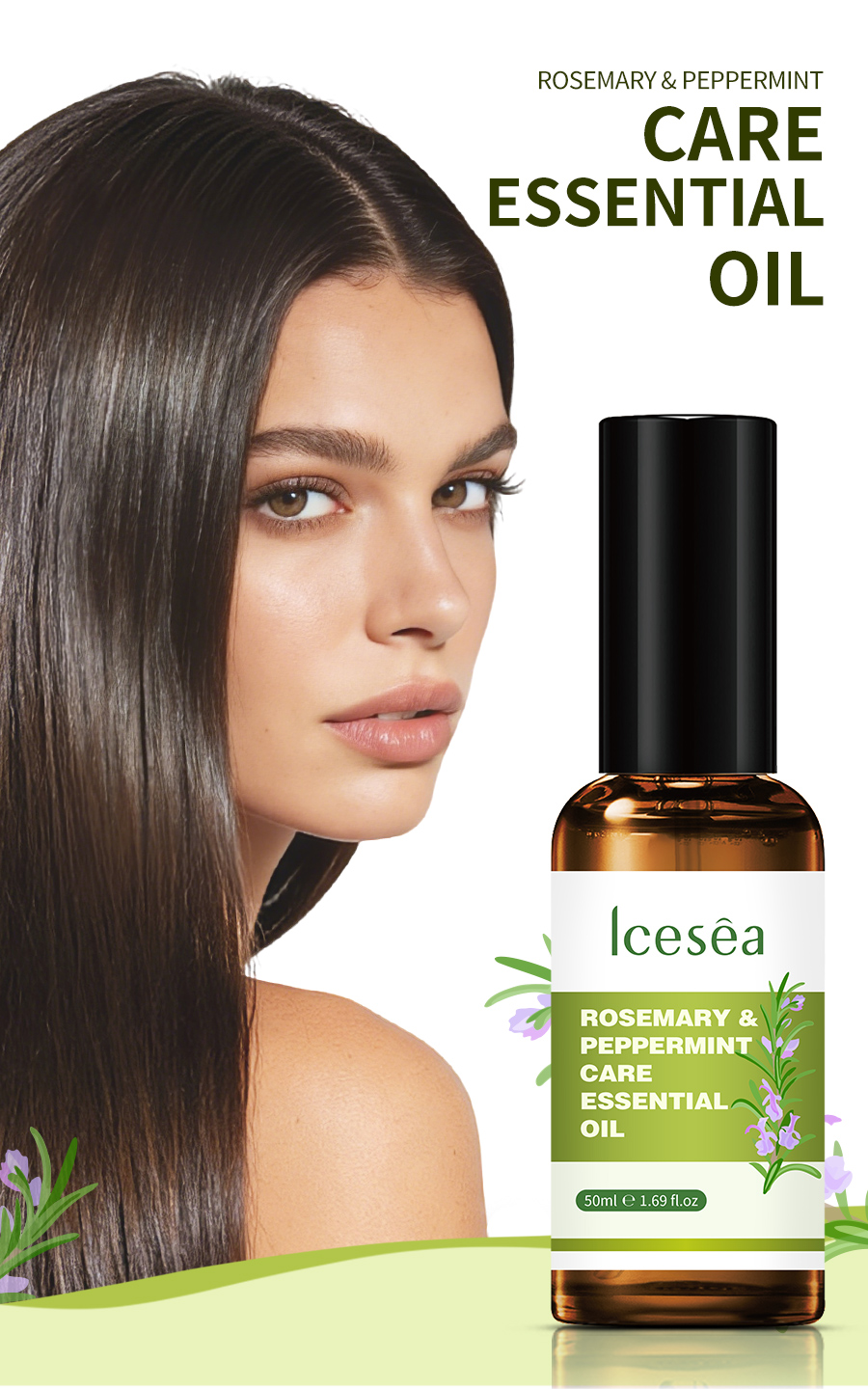 Icesea Rosemary and Mint Hair Essential Oil - Repairs Damaged Hair(pic1)