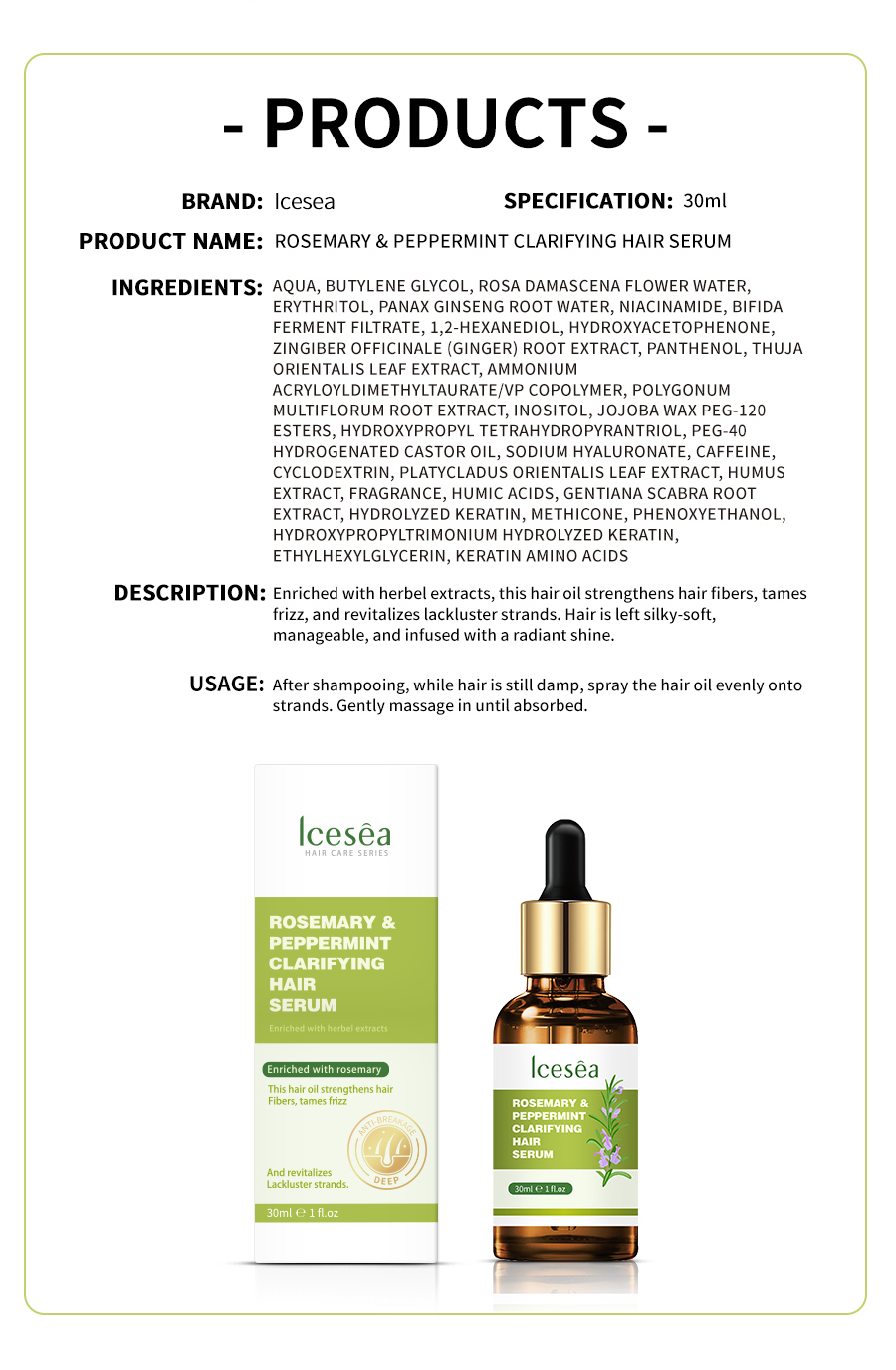 IceSea Rosemary Mint Hair Essence Repair Damaged Hair Quality(pic5)