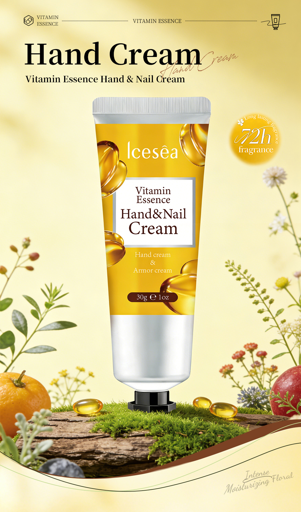 Icesea Vitamin-Enriched Hand & Nail Cream with Deep Moisturizing Essence for Dry Cracked Skin(pic1)
