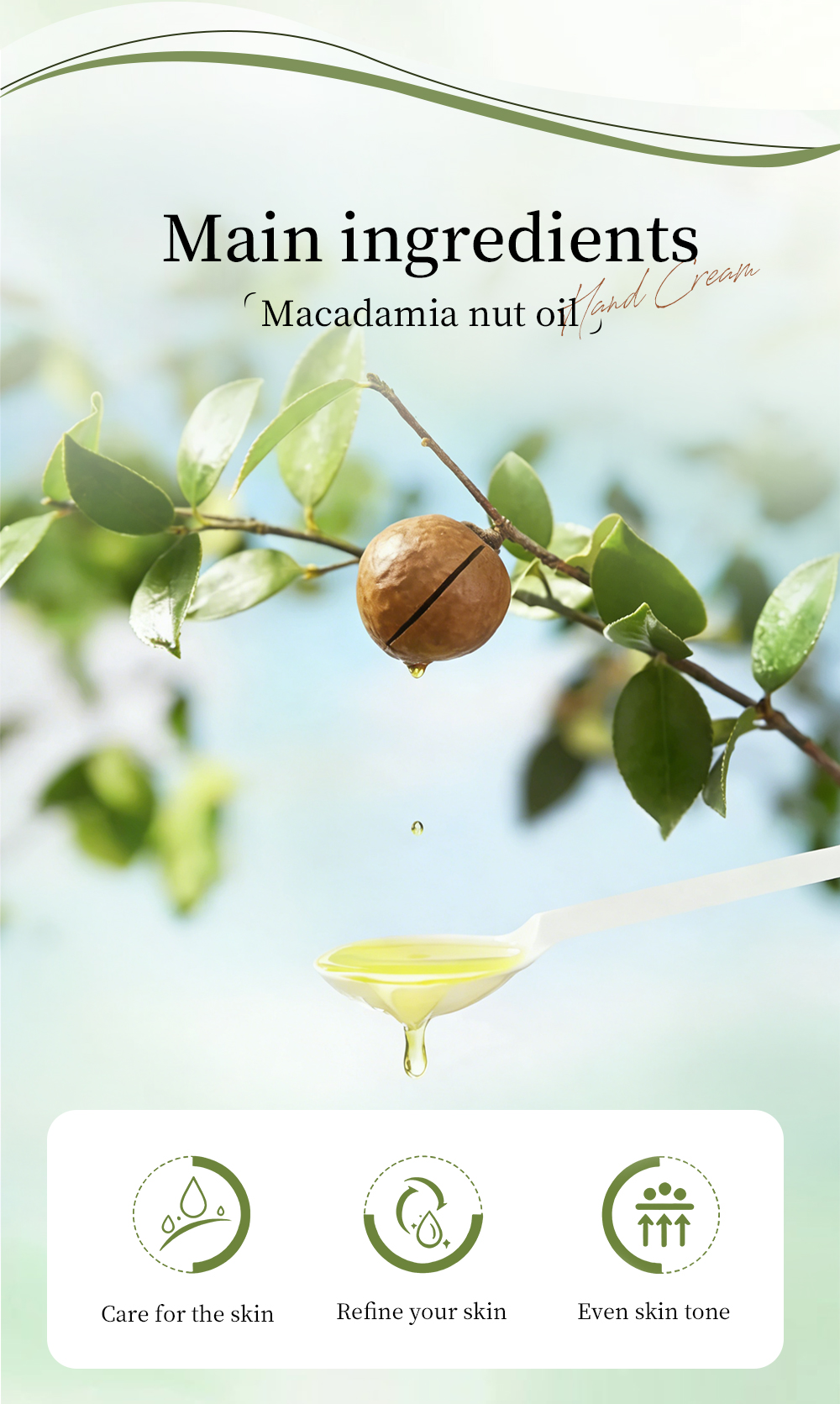 Icesea Macadamia Nut Hand Cream-Deeply Nourishing & Repairing Moisturizer for Dry/Cracked Hands Travel Size(pic4)
