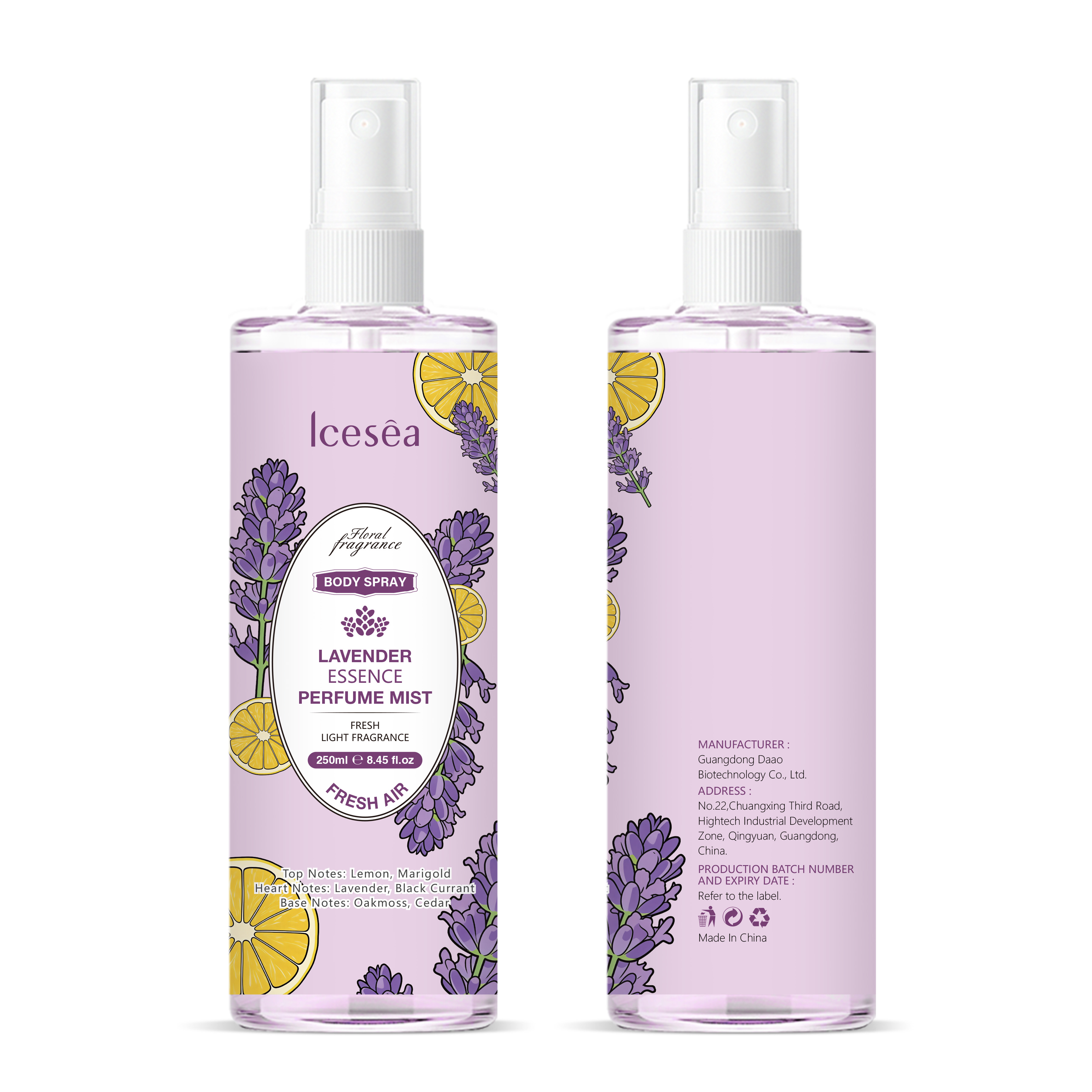 OEM Lavender Fragrance Spray Body Mist S