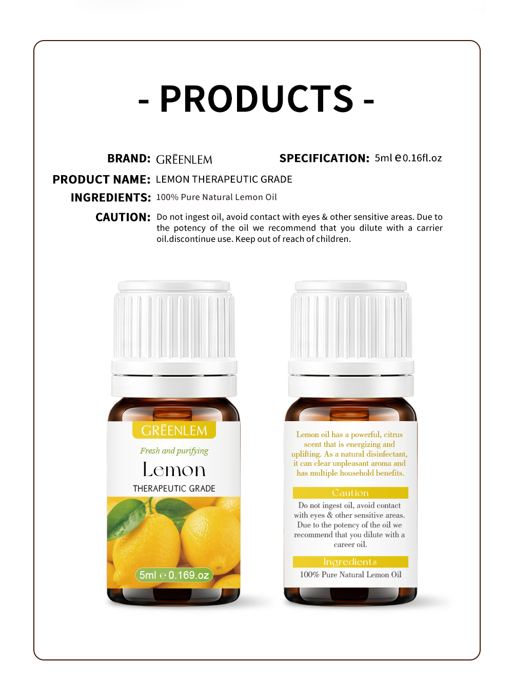 Wholesale Pure Lemon Essential Oil Therapeutic Grade Citrus Aroma Oil for Diffuser Purify Air Boost Mood Skincare Massage(pic5)