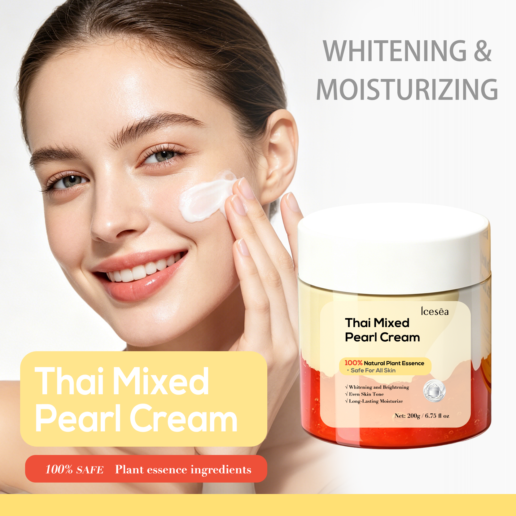 Private Label Thai Mixed Pearl Cream OEM Glutathione Arbutin Brightening for Dark Spots Anti Aging Face Care Wholesale(pic1)