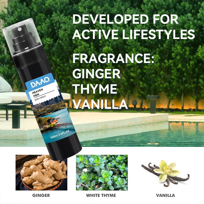 Mens Daily Use Herbal Deodorant Body Spray Quick Dry Non-Sticky Formula 3 Variant Scents (Aqua Woody Tropical) for Odor Control(pic5)