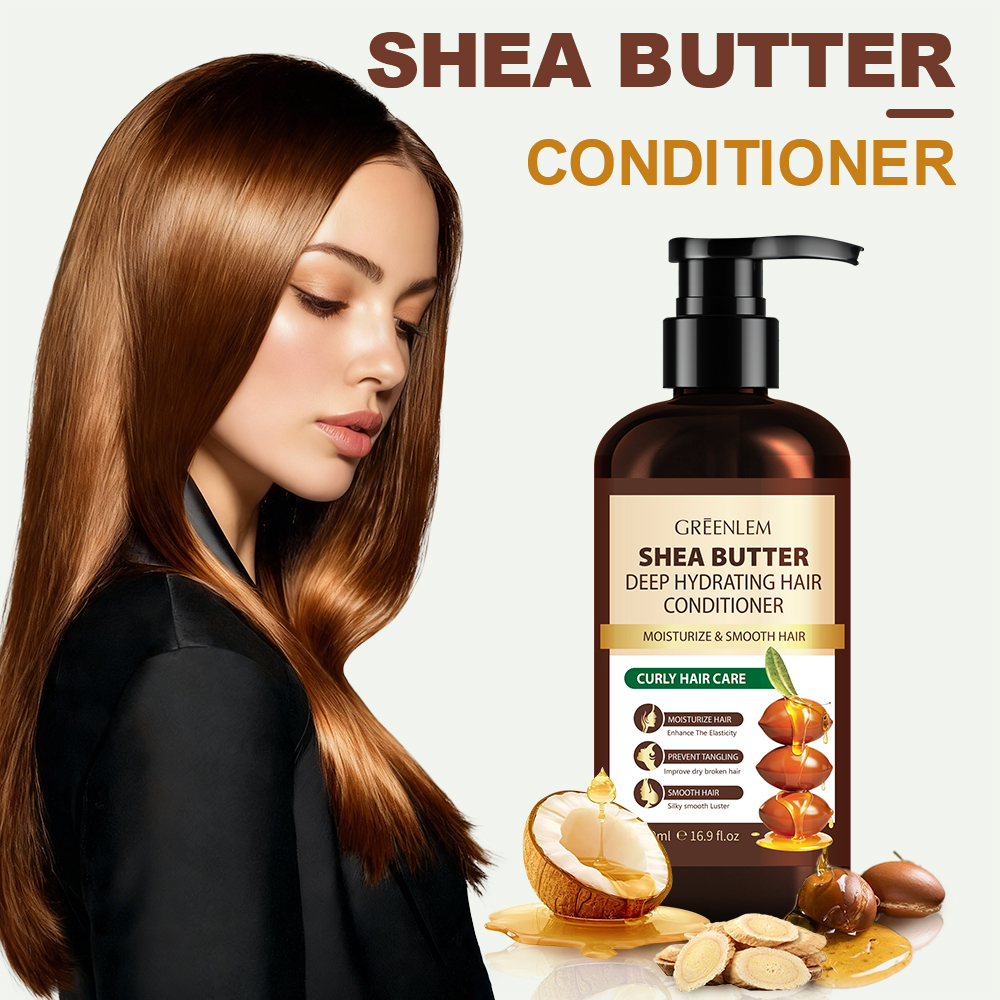 GreenLem Shea Butter Oil Cream Shampoo Organic Strengthening Nourishing Refreshing Shampoo Natural for Curly Hair(pic1)