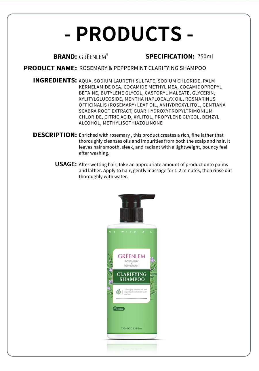Greenlem Rosemary Mint Shampoo with Botanical Ingredients, Invigorating & Refreshing Scalp Care for Healthy Hair(pic5)