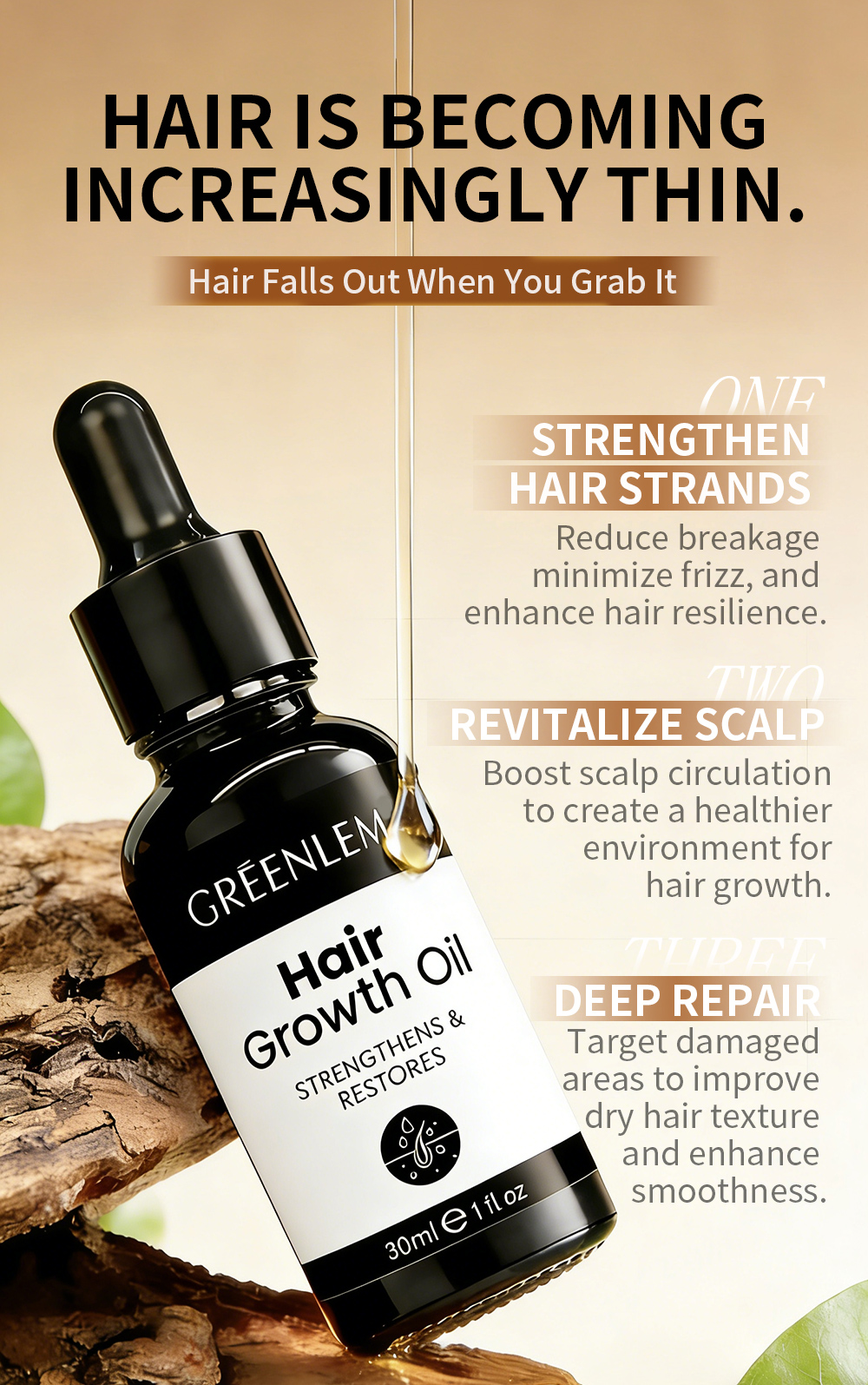 Greenlem Hair Growth Oil STRENGTHENS &RESTORES(pic3)