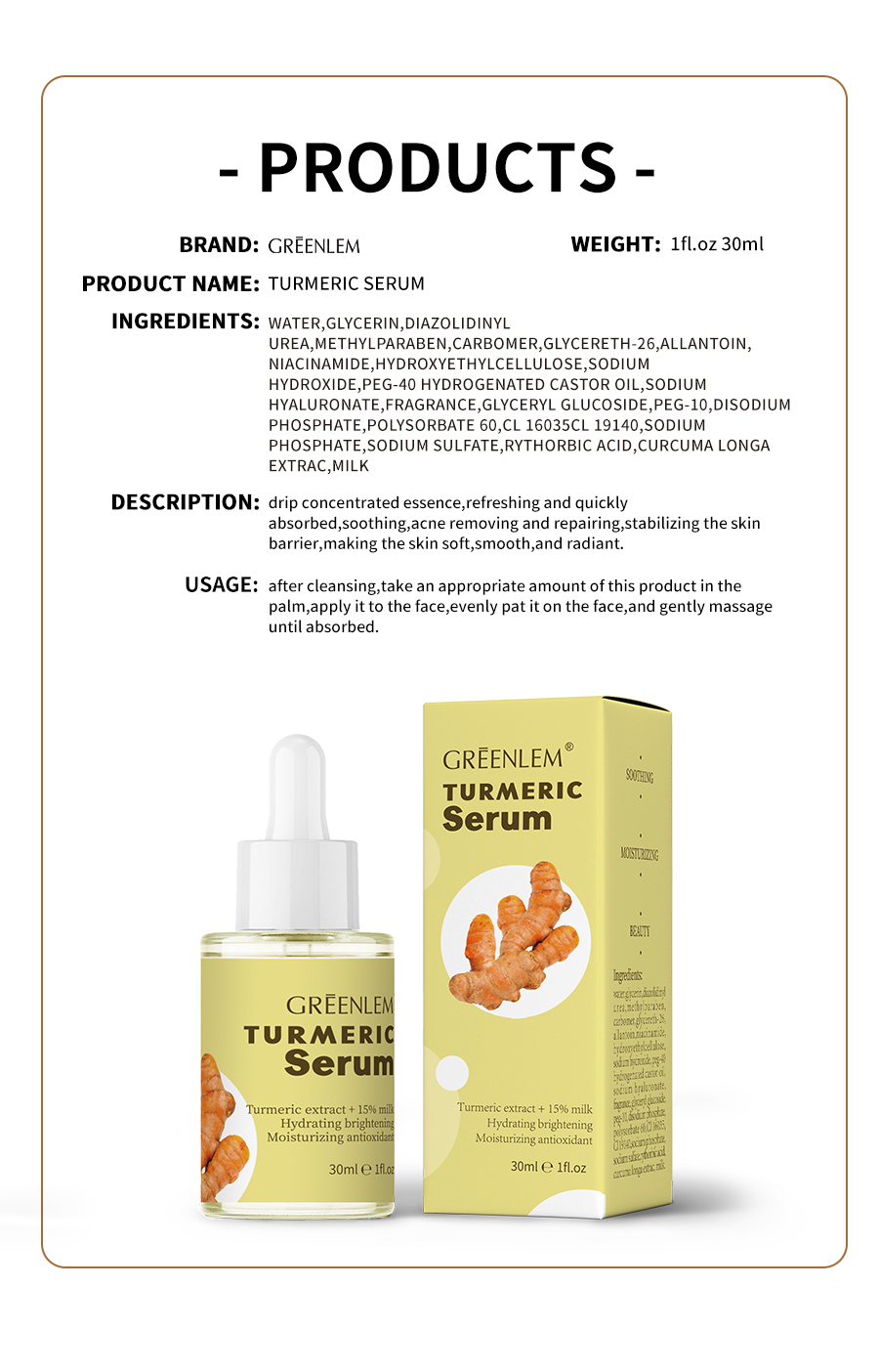 Greenlem TURMERIC Serum Improve Your Skin(pic5)